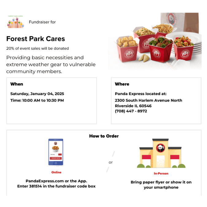 Panda Express Fundraiser for Forest Park Cares Fund